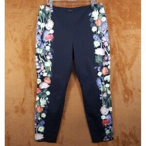 TED BAKER Pants Womens Size 5 Black Kensington Floral Ankle Grazer Pant